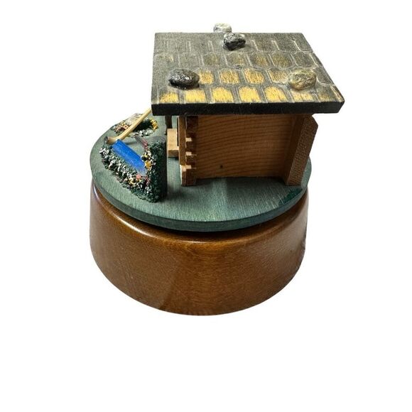 Vintage Swiss Chalet Reuge Skaters Waltz Alpine Horn Player Rotating Music Box - Picture 5 of 7